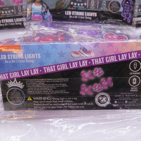 NICKELODEON LED 5FT STRING LIGHTS "THAT GIRL LAY LAY" BATTERY OPERATED SET OF 4 - Picture 4 of 5